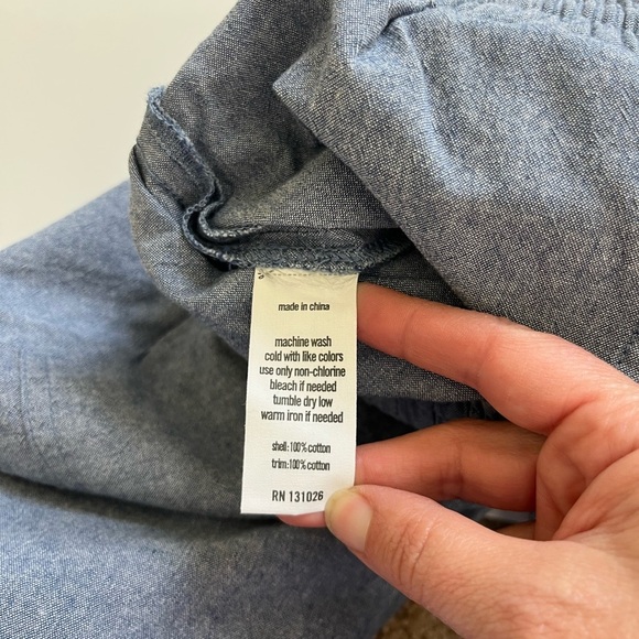 O.N.S. ONS One Nice Shop Cropped Pants Cotton Denim Blue Size Large - Picture 4 of 11